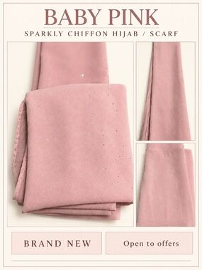 Baby Pink Sparkly Chiffon Hijab